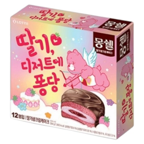 롯데 몽쉘 딸기생크림케이크 384g [시즌 한정판]